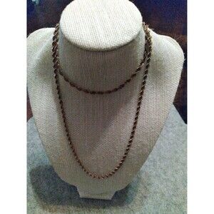 Vintage Gold-Tone Rope Chain‎ Necklace Twisted Link Statement Piece